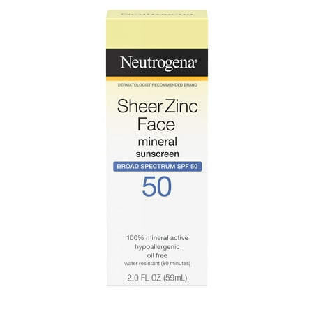 Ultimate Protection: Neutrogena Sheer Zinc Oxide Dry-Touch Face Sunscreen - SPF 50, Oil-Free, Non-Comedogenic & Non-Greasy - 2 Fl. Oz