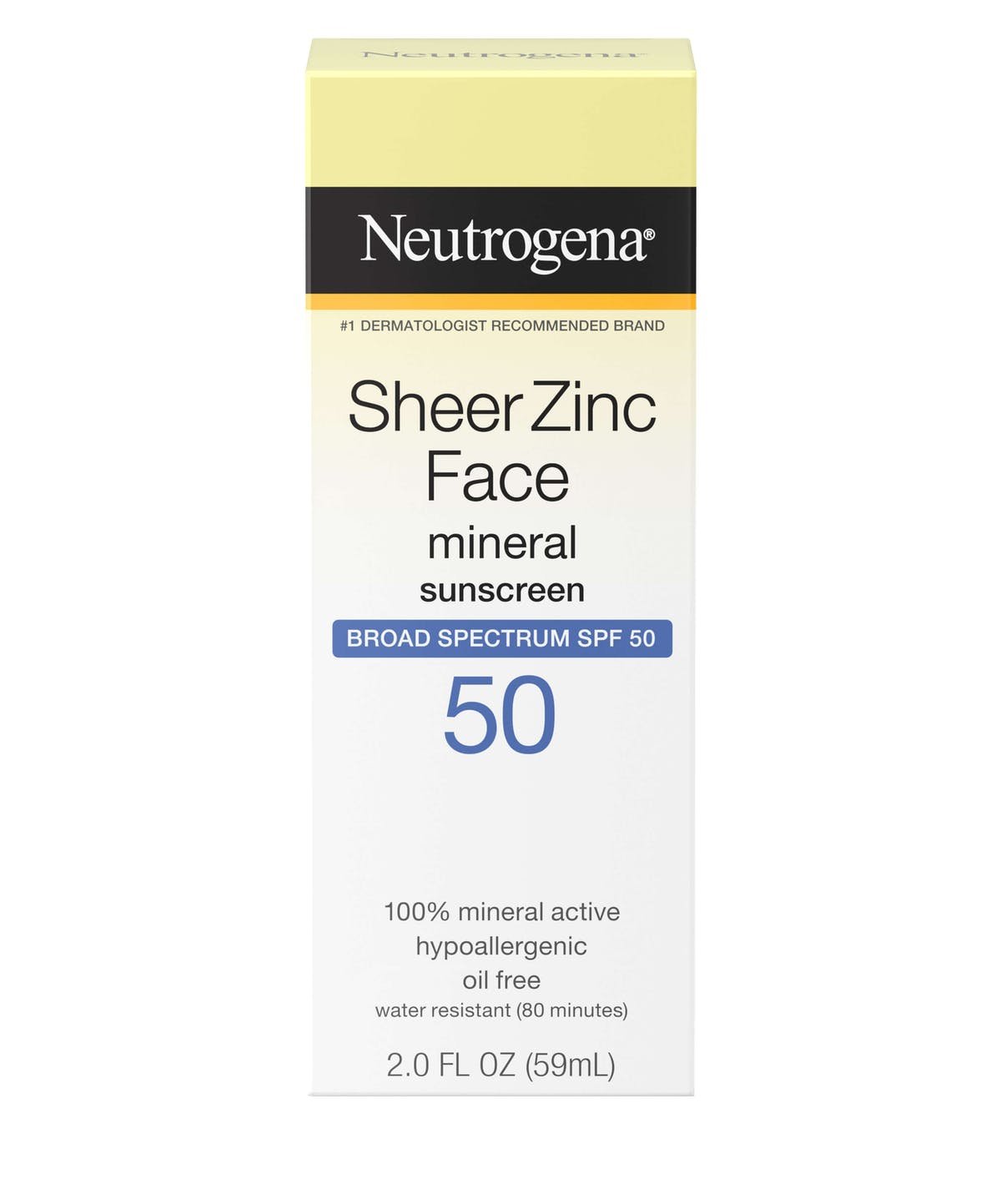 Neutrogena Sheer Zinc Dry-Touch Face Sunscreen With SPF 50, 2 Fl. Oz, 6-Pack - image 1 of 7