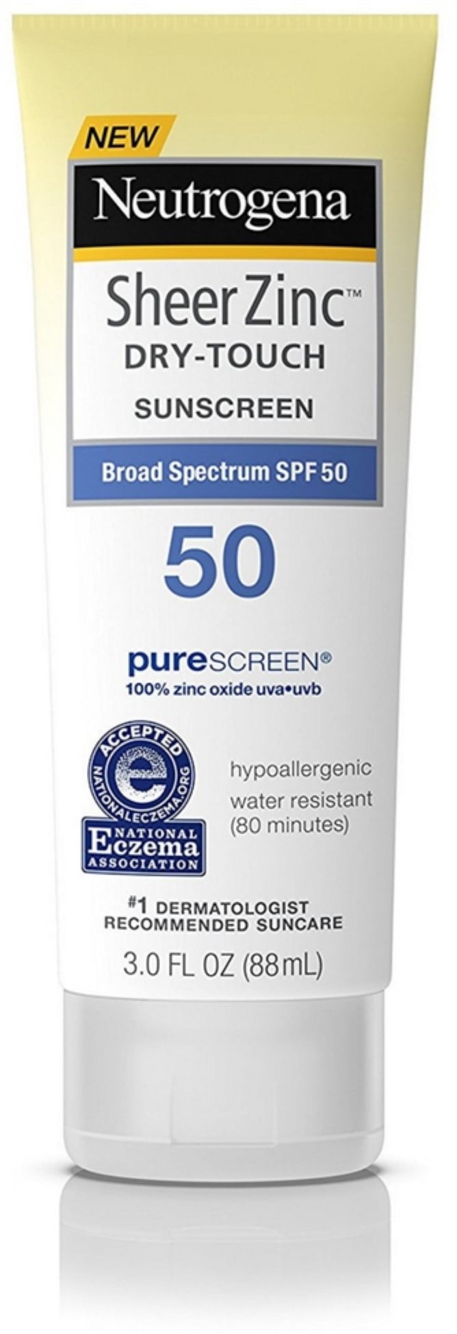 Neutrogena Sheer Zinc Dry-Touch Sunscreen Broad Spectrum, SPF 50 3 oz (Pack of 4)