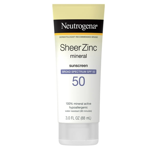Neutrogena Sheer Zinc Dry-Touch Sunscreen Lotion with SPF 50, 3 fl. oz