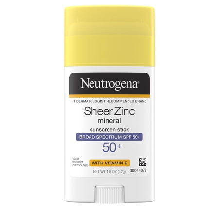Neutrogena Sheer Zinc Oxide Mineral Sunscreen Stick, SPF 50+, 1.5 oz