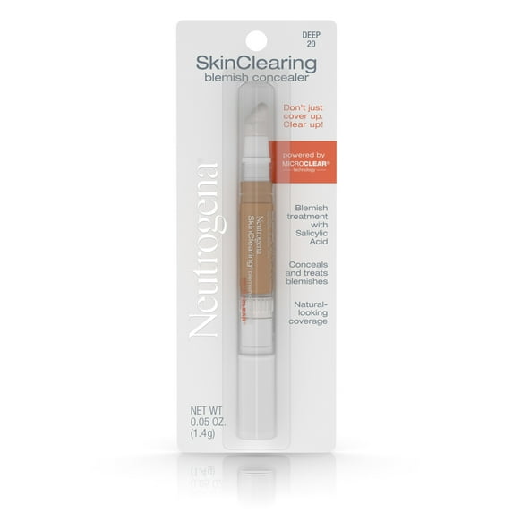 Neutrogena SkinClearing Blemish Concealer Makeup, Deep 20,.05 oz