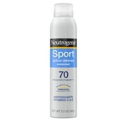 Neutrogena Sport Active Defense SPF 70 Sunscreen Spray, 5.0 oz