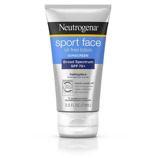 Neutrogena Sport Face OilFree Lotion Sunscreen Broad Spectrum SPF 70+, 2.5 fl oz