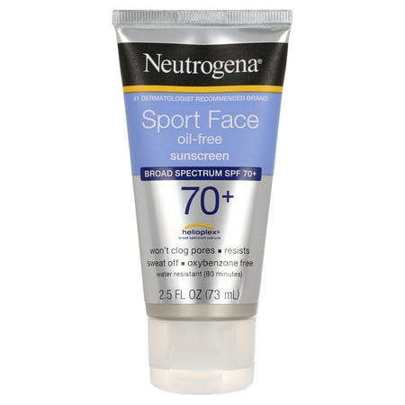 Neutrogena Sport Face Oil-Free Lotion Sunscreen, SPF 70+ Sunblock, 2.5 fl oz