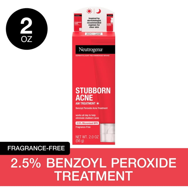 Neutrogena Stubborn Acne AM Treatment with Benzoyl Peroxide, 2.0 oz