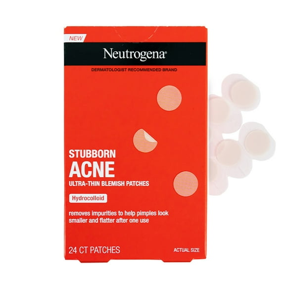 Neutrogena Stubborn Acne Pimple Patches, Hydrocolloid Patches Acne Treatment, 24 Count