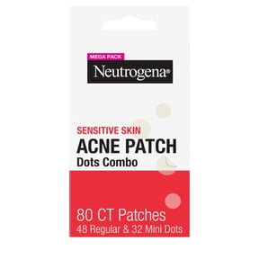 Neutrogena Sensitive Skin Pimple Patches, Hydrocolloid Patches, Acne Treatment, 2 Sizes, 80 Count