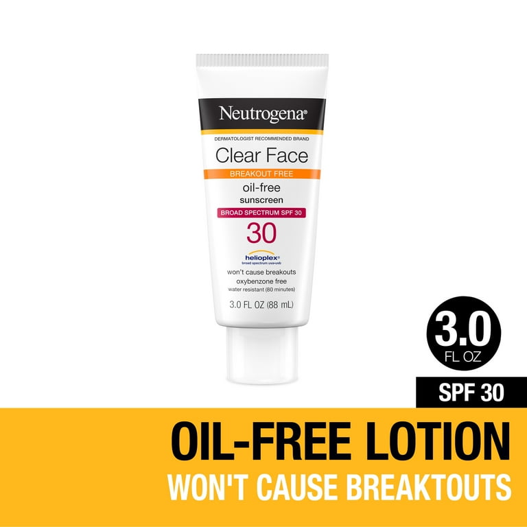 Neutrogena Clear Face Sheer Sun Liquid Lotion Sunscreen SPF 30 Daily Defense Care Sensitive Skin 3 fl. oz Walmart