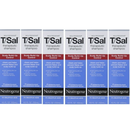Neutrogena T/Sal Therapeutic Anti Dandruff Shampoo Salicylic 4.5oz, 6-Pack