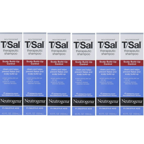 Neutrogena T/Sal Therapeutic Anti Dandruff Shampoo Salicylic 4.5oz, 6-Pack