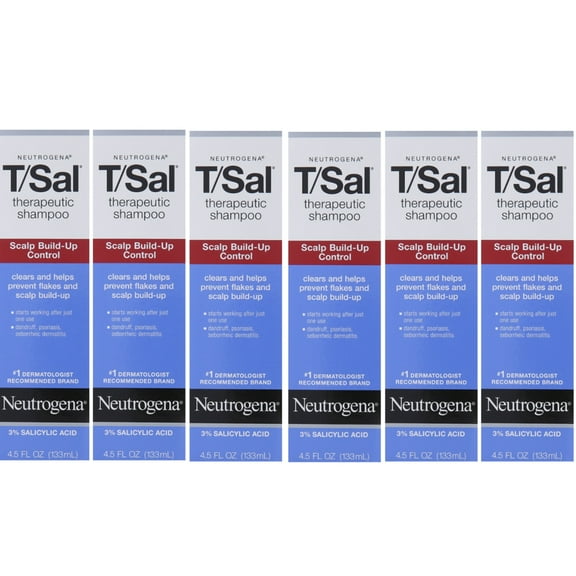 Neutrogena T/Sal Therapeutic Anti Dandruff Shampoo Salicylic 4.5oz, 6-Pack