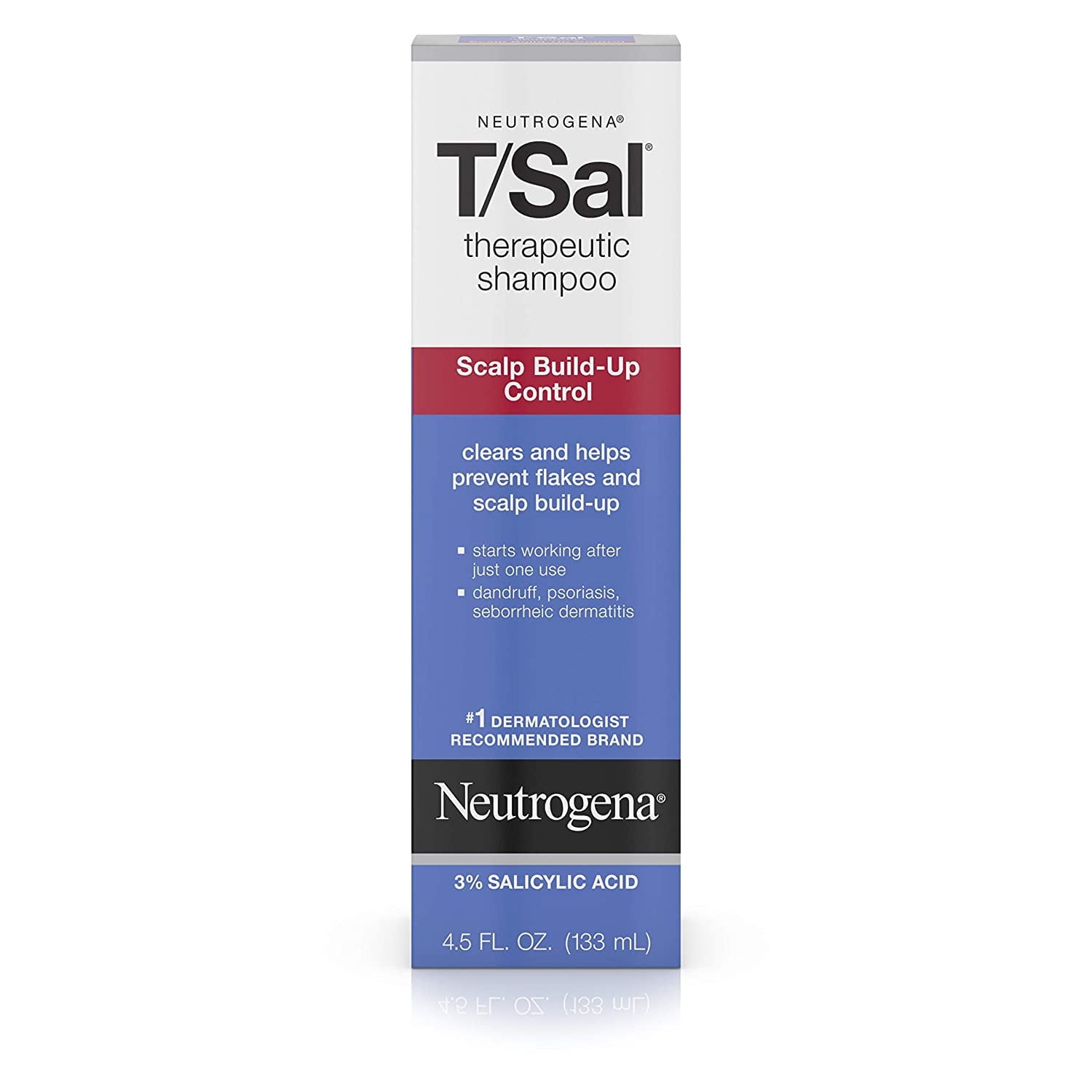 Neutrogena T/Sal Therapeutic Shampoo, Scalp Build-Up Control, 4.5 oz, 3 Pack