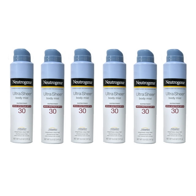 Neutrogena Ultra Sheer Body Mist Full Reach Sunscreen Spray, SPF 30, 5