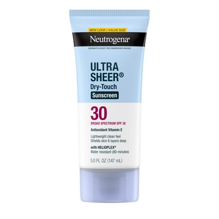 Neutrogena Ultra Sheer SPF 30 Body Sunscreen Lotion, Sheer Finish Sun Care, 5 fl oz