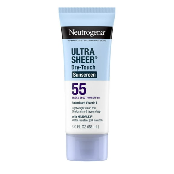 Neutrogena Ultra Sheer Dry-Touch SPF 55 Sunscreen Lotion, 3 fl. Oz (2 Pack)