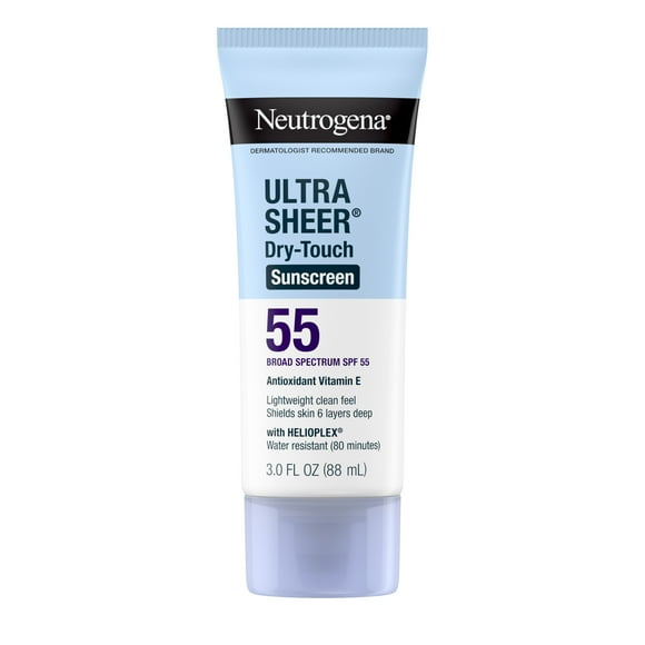 Neutrogena Ultra Sheer SPF 55, Body Sunscreen Lotion, Travel Size Sun Care, 3 fl oz