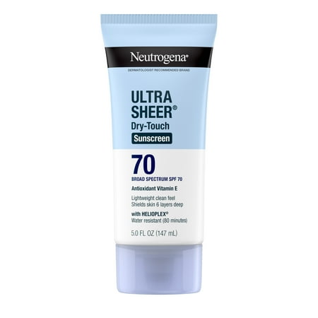 Neutrogena Ultra Sheer SPF 70 Body Sunscreen Lotion, Dry-Touch, Sheer Finish Sun Care, 5 fl oz