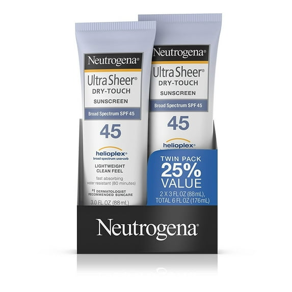 Neutrogena Ultra Sheer Dry-Touch Sunscreen Lightweight SPF 45, Pack of 2