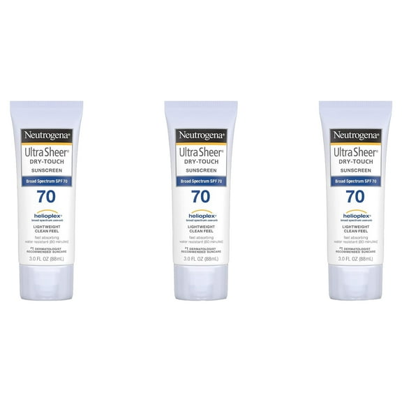 Neutrogena Ultra Sheer Dry-Touch Sunscreen SPF 70 3 oz (Pack of 3)