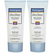 Neutrogena Ultra Sheer Dry-Touch Sunscreen SPF55, Sun Protect, 3 Oz,, 2-Pack