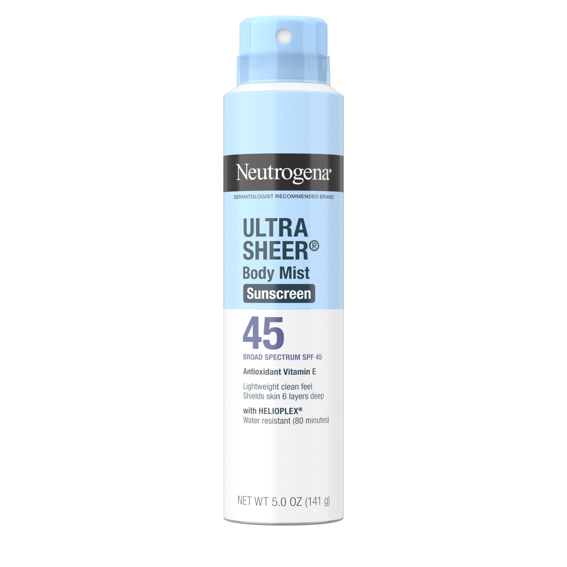 Neutrogena Ultra Sheer Sunscreen Spray, Lightweight, SPF 45, 5 oz