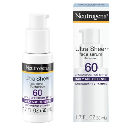 Neutrogena Ultra Sheer Moisturizing Serum, Vitamin E, SPF 60, 1.7 Fl oz