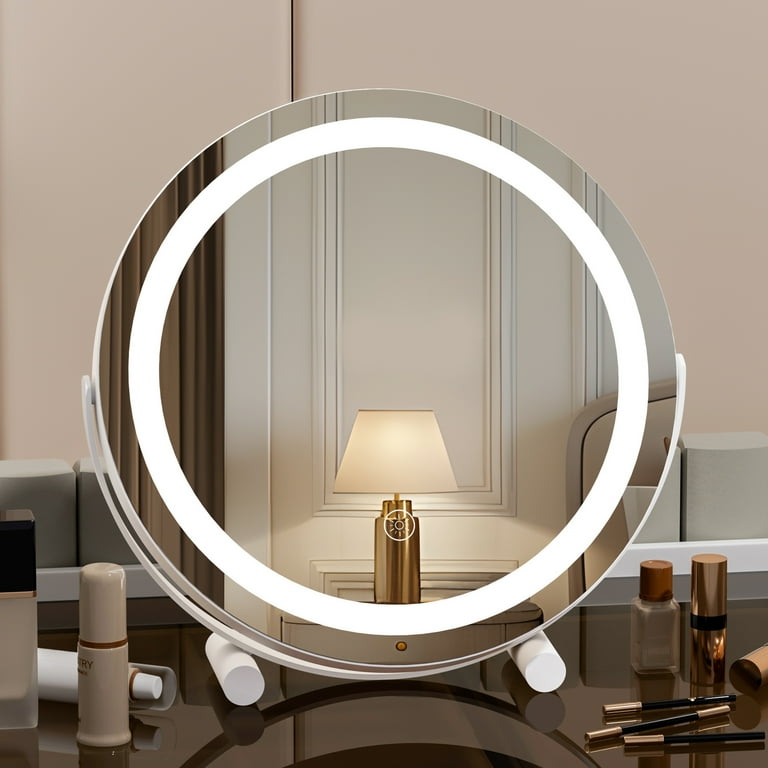 Round vanity mirror with stand hotsell