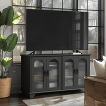 Neutype 45"x26"x16" Modern Arch Glass Tv Stand for Tvs Up to 65",Black