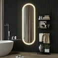 thumbnail image 1 of 63"x20" Modern Aluminum Alloy Frame Pill Shape LED Floor Mirror Full Length Mirror,Silver, 1 of 6