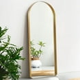 thumbnail image 1 of 64"x21" Modern Arched Aluminum Frame Wall Mount Full Length Mirror without Bracket,Gold, 1 of 5