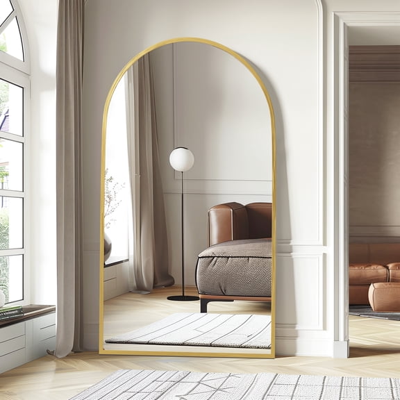 Neutype 71" x 32" Gold Modern Arch Full Length Floor Mirror