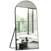 Neutype 71"x32" Modern Aluminum Alloy Arch Full Length Floor Mirror Full Oversize Mirror,Black