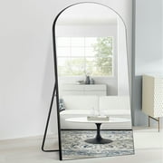 Neutype 71x32 Modern Wood Frame Arched Full Length Mirror Oversize Mirror Floor Mirror,Black
