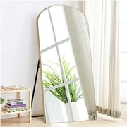 Neutype 71x32 Modern Wood Frame Arched Full Length Mirror Oversize Mirror Floor Mirror,Gold