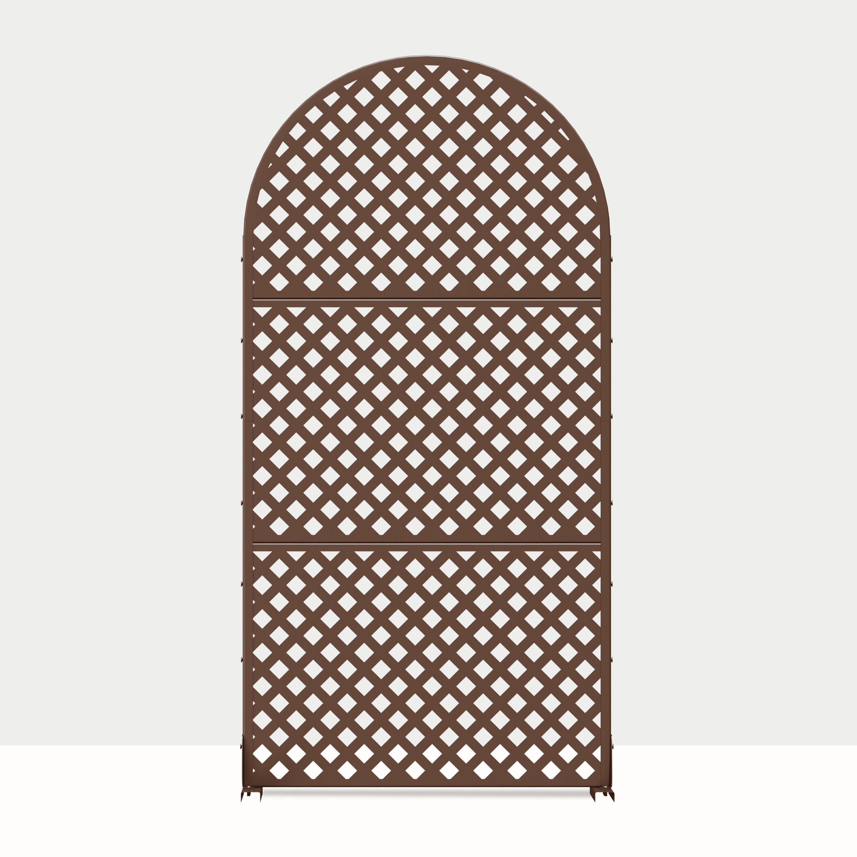 72"x35"x16" Outdoor Privacy Screen with Stand Metal Balcony Decorative Screen,Brown