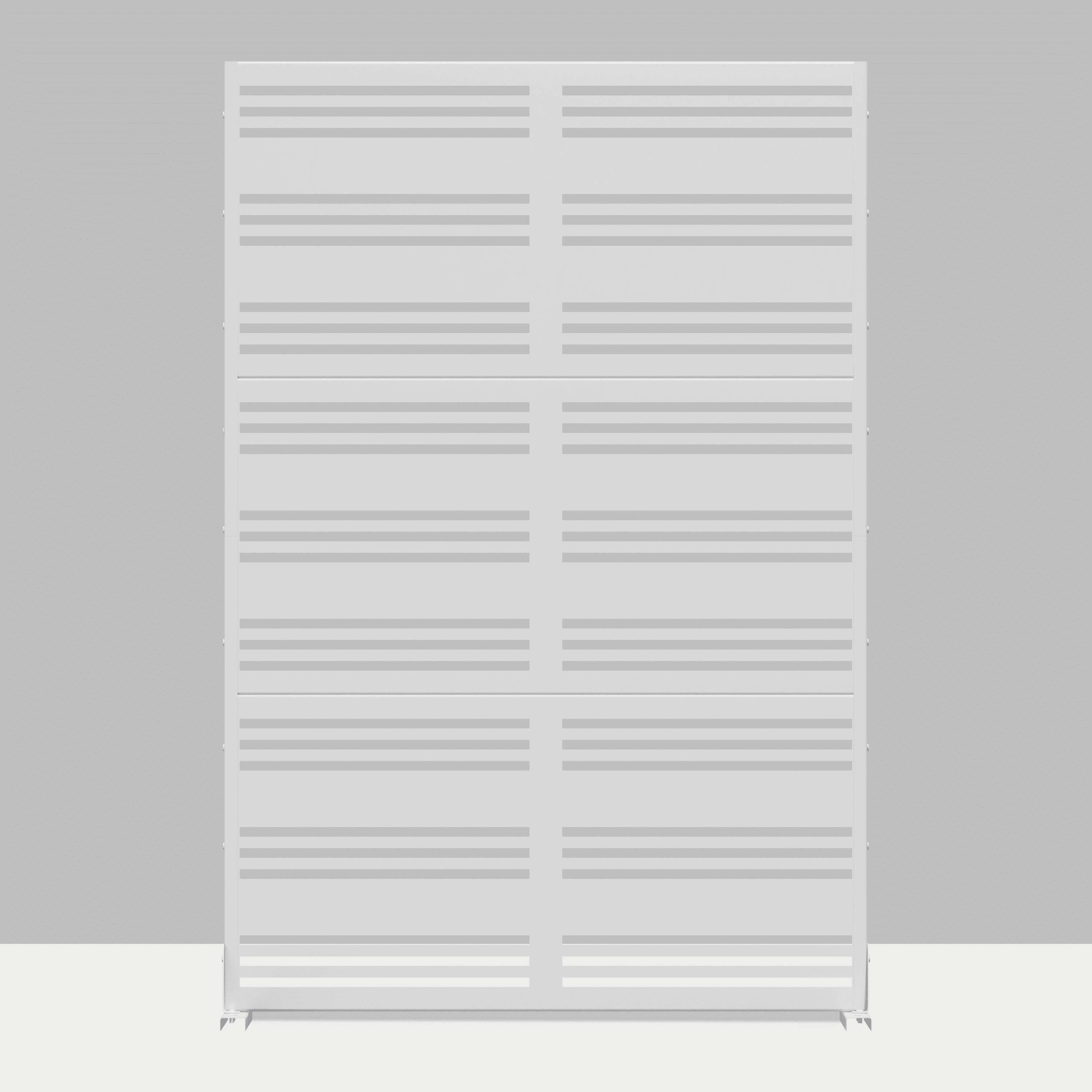 Dovelina 72"x47"x16" Outdoor Privacy Screen with Stand Metal Balcony Decorative Screen,White