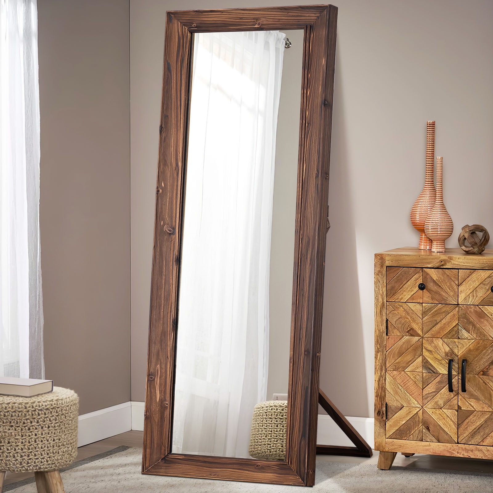 Wood full deals length mirror