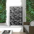 thumbnail image 1 of Neutypechic Decorative Privacy Screen Outdoor Divider with Stand Metal Corten Steel 75" x 48" x 16" Black, 1 of 5