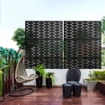thumbnail image 1 of POSHIONS Decorative Privacy Screen Outdoor Divider with Stand Metal Corten Steel 76" x 47.2" x 15.7" Black, 1 of 5