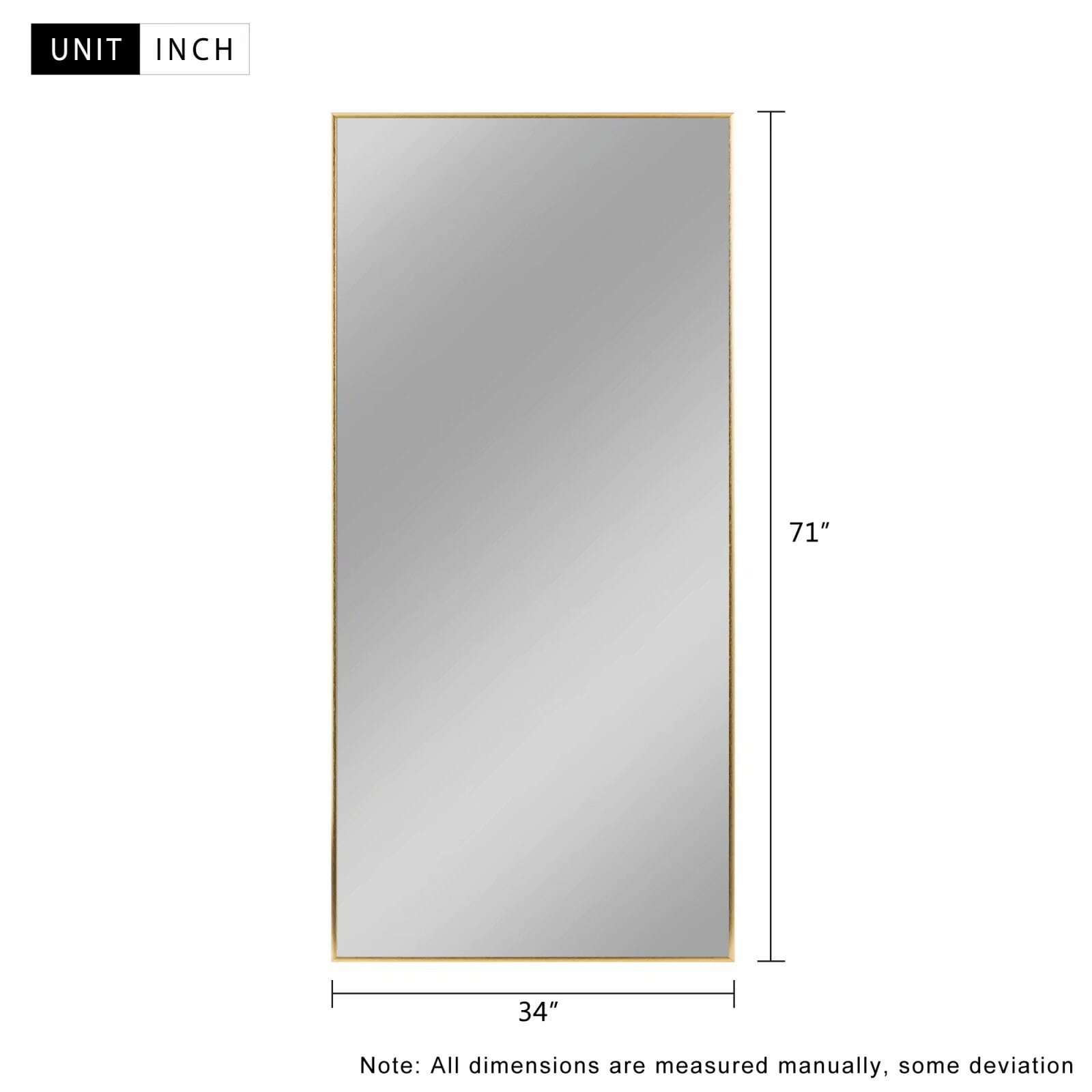 Neutypechic Modern Aluminum Alloy Thin Framed Full Length Floor Mirror