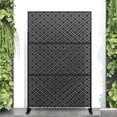 thumbnail image 1 of POSHIONS Privacy Screen Freestanding Room Divider Outdoor Privacy Metal Fence Panel Series Black 6.3 ft. H X 4 ft. W, 1 of 6