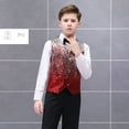 Neuxse Kids Boys Sequin Vest Boys Formal Suit Vest Set With Bow Tie For