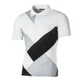 Neuxse Mens Shirts Summer Patchwork Short Sleeved Slim Fit Casual T