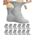 thumbnail image 1 of NevEND 12 Pairs Cotton Diabetic Socks Ankle for Men and Women - Non-Binding Extra Wide Neuropathy Socks Grey X-Large, 1 of 6