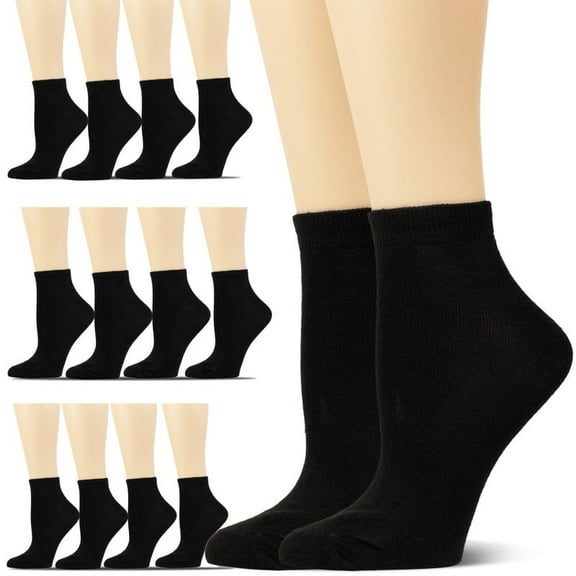 NevEND 12 Pairs Women Novelty Ankle Socks Colorful Comfort Soft Lightweight Sports Athletic Cotton Socks Size 5-10