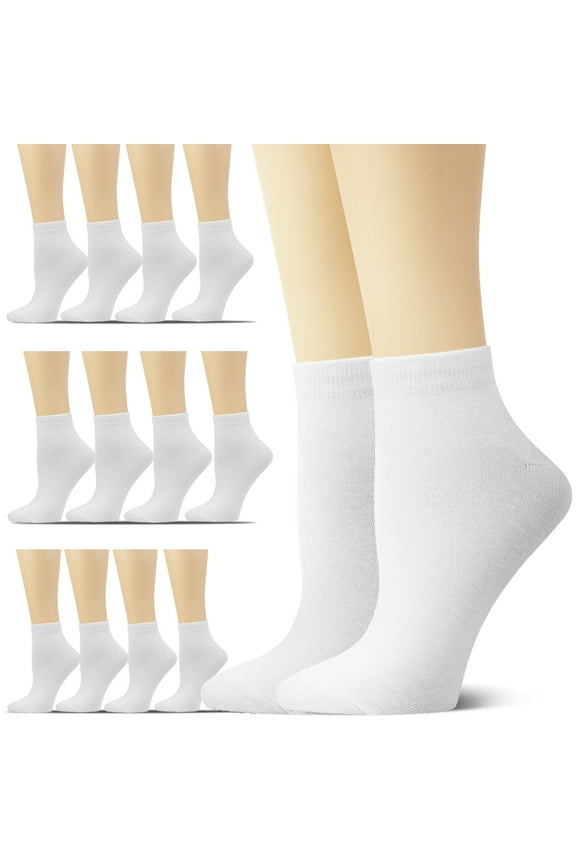 12 Pairs Women Novelty Ankle Socks Comfort Soft Lightweight Sports Athletic Cotton Size 5-10