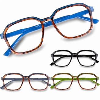 BONCAMOR, Reading Glasses, Blue Light Blocking, 5 Pack, Spring Hinge ...