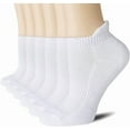 thumbnail image 1 of NevEND 6 Pairs Ankle Athletic Running Cotton Socks Low Cut Sports Tab Socks for Women and Men Size M White, 1 of 6