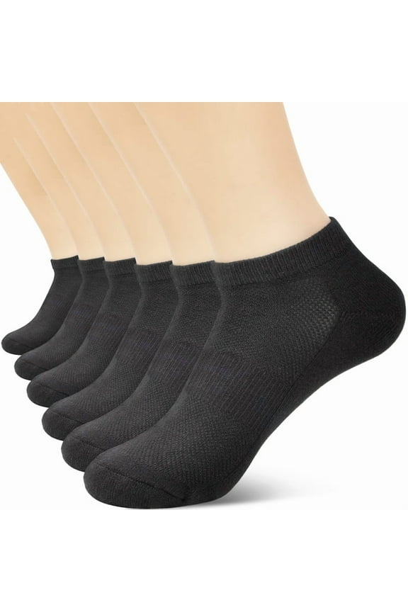 6 Pairs Ankle Socks Women's and Men - Soft Thin Cotton Athletic Breathable Mesh Running Low Cut No Show Summer Socks